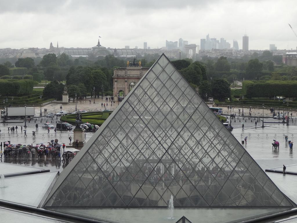 The line to enter the Louvre through the pyramid